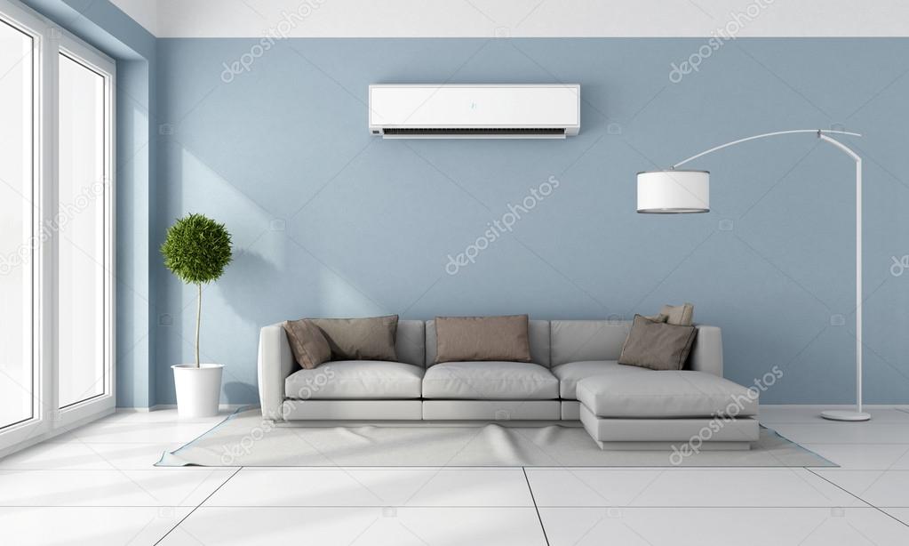Climatizzatore installato in soggiorno moderno